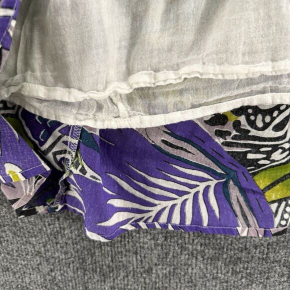 Studio West Skirt Womens L Purple Leaf Print Pull On Mini Flowy Hippie Boho Y2K - Picture 5 of 8